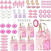 74Pcs Baby Shower Prizes for Game Winners Baby Shower Favors Gifts including Headband Hair Brush Jewelry Box with Gift Bag for Baby Shower Game Prizes Wedding Bridal Shower Favors (Pink)