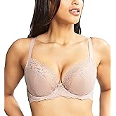 Panache Women's Ana Underwire Stretch Lace Plunge Bra | Low-Cut, Side Sling Lift, Support for Fuller Busts