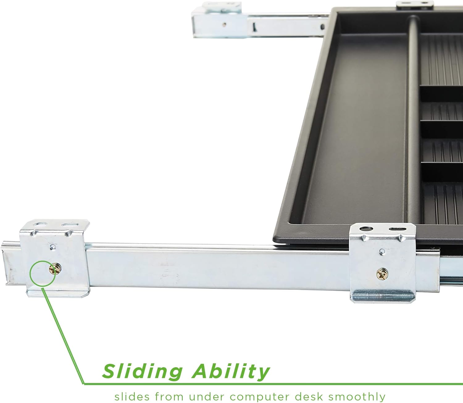 Mind Reader Desk Sliding Compartment Organizer Black Accessories Holder Keyboard Drawers Platforms