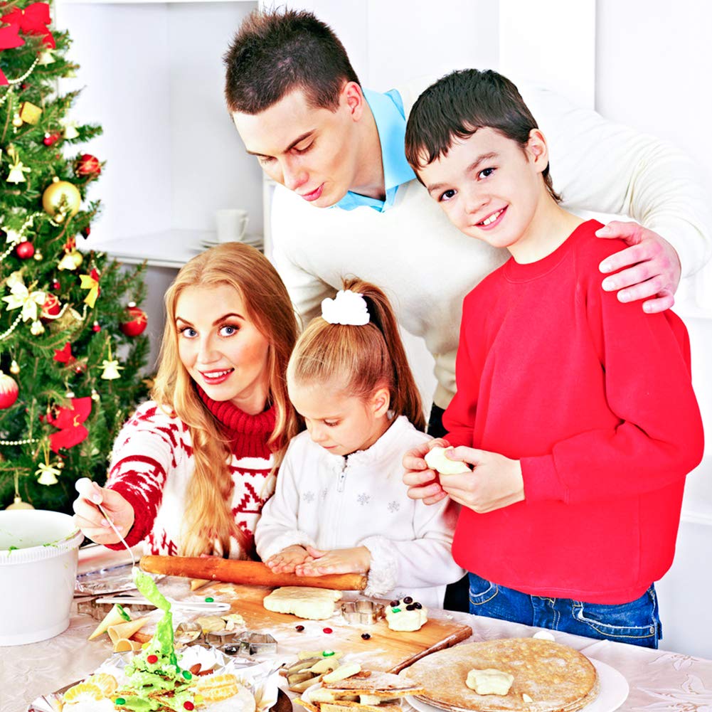 HansGo Christmas Cookie Cutters, 56PCS Gingerbread Man Cookie Cutters Mold Alphabet Cookie Cutters