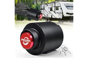 PICURA Upgraded Trailer Hitch Locks Fits 2-5/16 Inch Coupler, Heavy Duty Trailer Lock, Anti-Theft Trailer Coupler Lock for RV, Trailer, Boat, Pickup(Red)