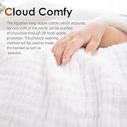 SE SOFTEXLY Cotton Blanket, 4-Layer White Throw