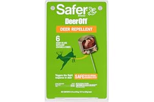 Safer Brand Deer-Off Deer Repellent Stations - 6 Waterproof Repelling Stakes for Gardens and Lawns - All Season Protection - 5962 - 6 Pack