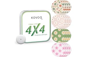 Kovoq - Freestyle Libre 3 Sensor Covers, 16 Printed Waterproof Libre 3 Covers, 1 Hardshell Cover for Enhanced Safeguard, Breathable, 14 Days Protection with Style (Flower)