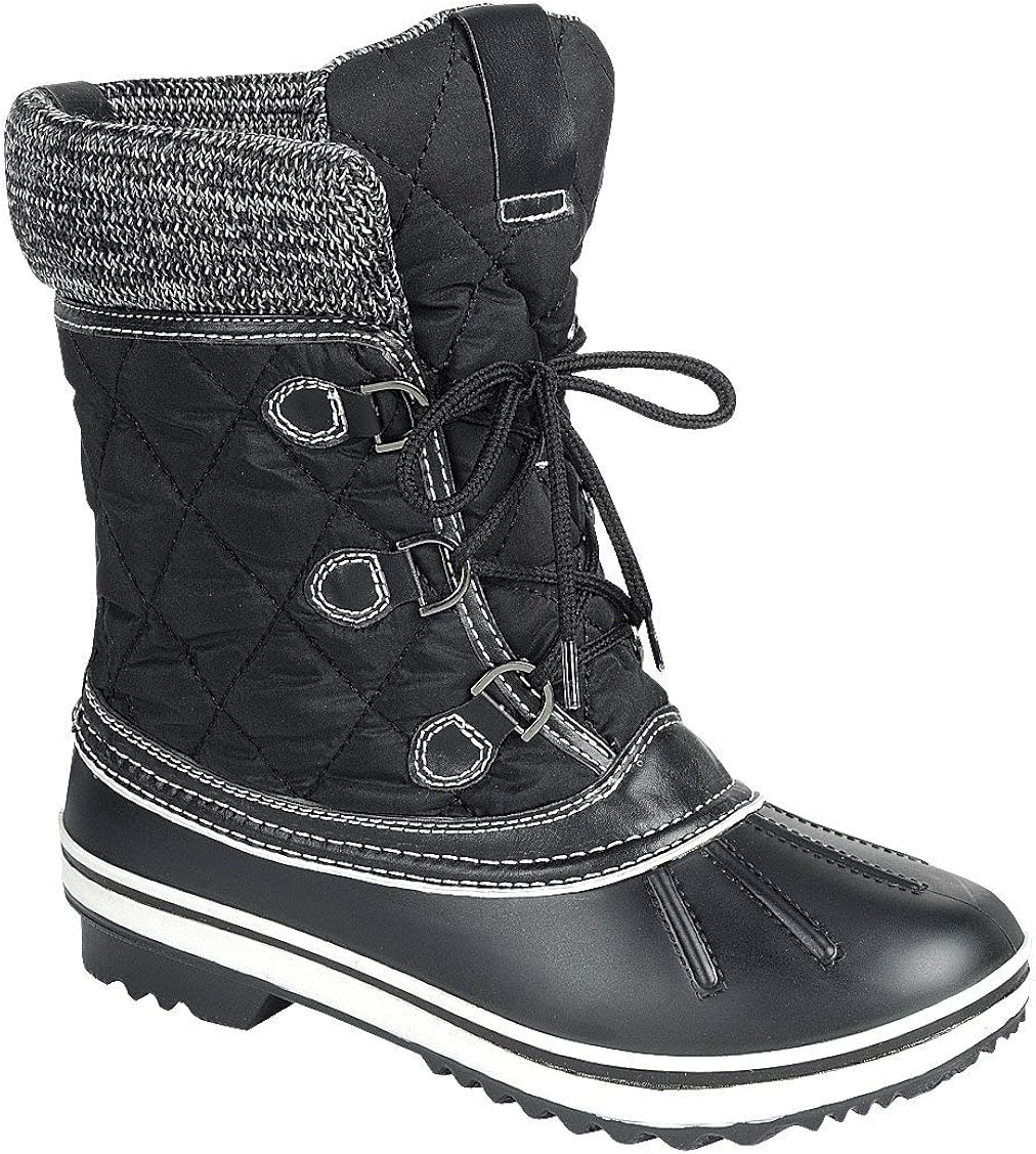 knit collar lace up boots