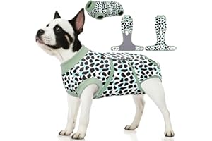 PetWarm Dog Cone Alternative After Surgery,Recovery Suit for Female Male Dogs,Dog Onesie After Surgey Spay Neuter,Anti-Licking Pet Surgical Recovery Snugly Suit,Leopard Pattern,Silver Black,M