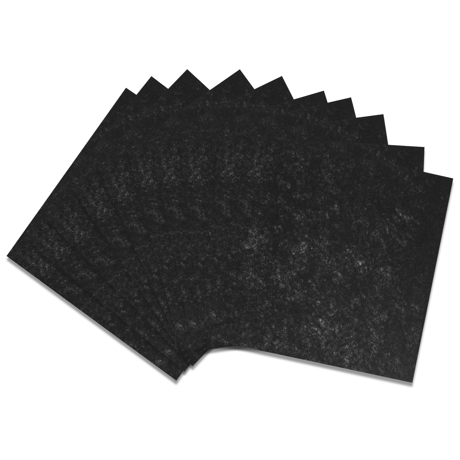 Photo 1 of 12" x 12" Squares Felt Sheets Fabric, 10Pcs Felt Fabric for Crafts, 1mm Thick Halloween Christmas Fabric Fall Felt Non-Woven Felt Paper for Sewing DIY Projects(Black)
