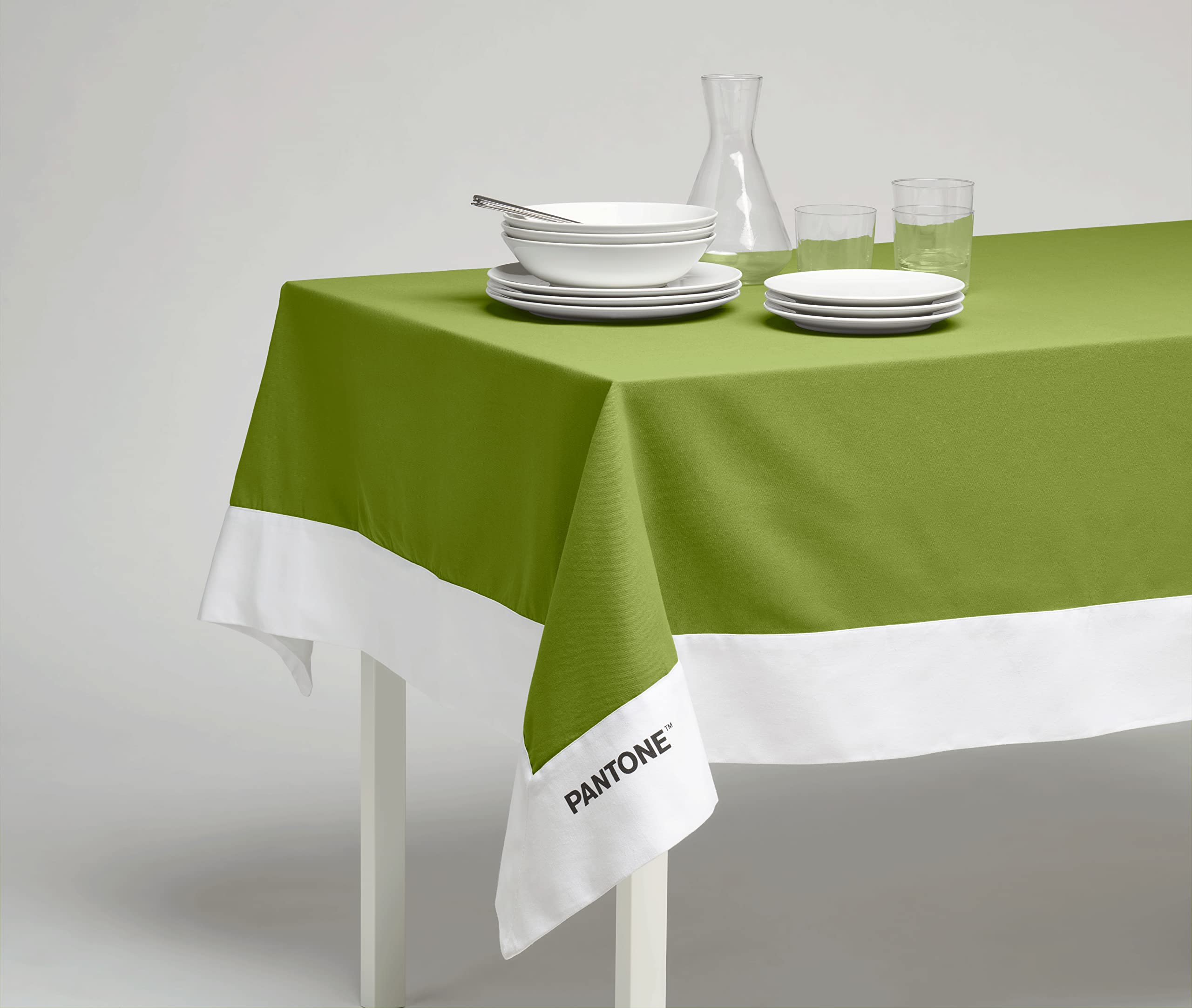 SWEET HOME Pantone™ - Rectangular Tablecloth 8 Places 140x240 cm, 100% Cotton 220 gr. - Light Green