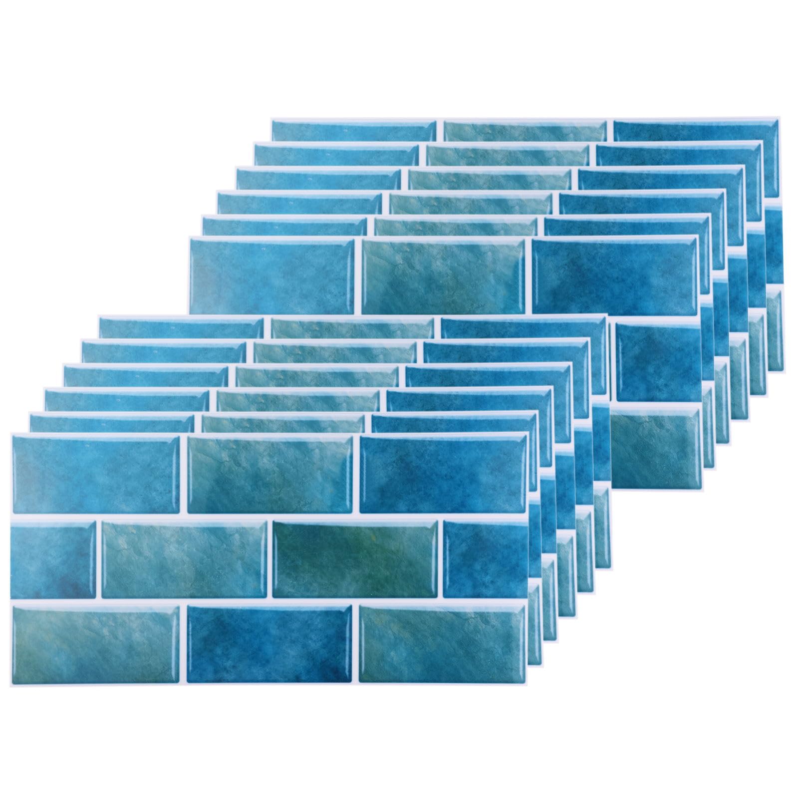 12 PCS Brick Tile Stickers for Bathroom Kitchen Waterproof Vinyl Stick on Tiles Backsplash Self Adhesives Wall Tile Transfers Peel and Stick Tile Decals for Living Room