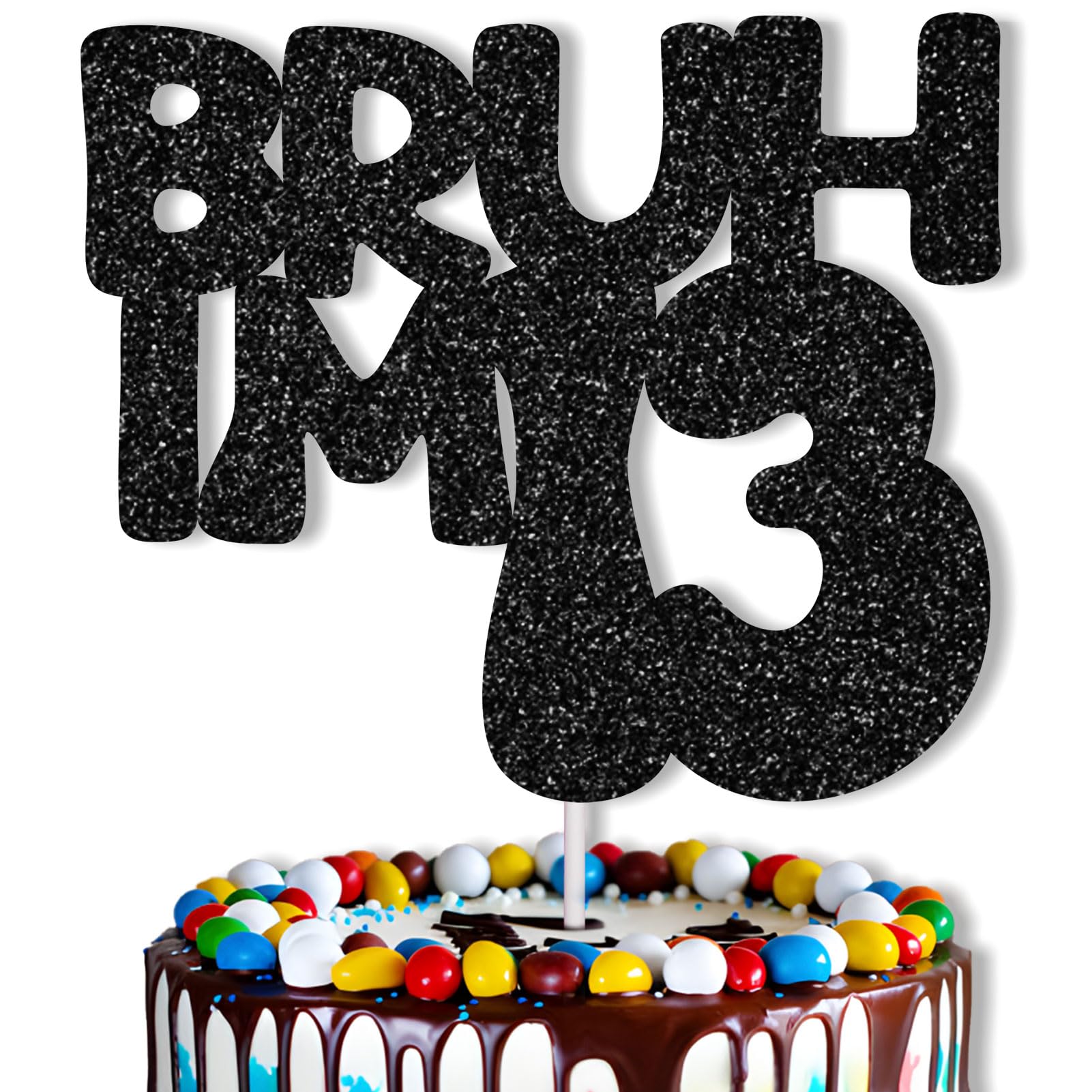 Photo 1 of 13th Birthday Decorations for Boys - Bruh I'm 13 Cake Topper, Happy 13th Party Supplies, Teen Boy Party Decor (Bruh I,M 13)
