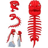 Sachie Dinosaur Skeleton Costume for Kids, Dinosaur Toys for Kids 5-7 3-5 | 3D Dino Realistic Spinosaurus Cozy Plush with Skull & Spine,Themed Cosplay Props for Halloween & Parties （Black）