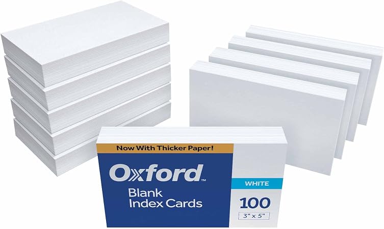 OXF7320CHE - Oxford Colored Blank Index Cards - 100 Sheets - Plain - 3