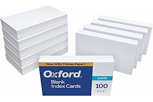 Oxford Blank Index Cards, 3" x 5", White, 10 Packs of 100 (30)