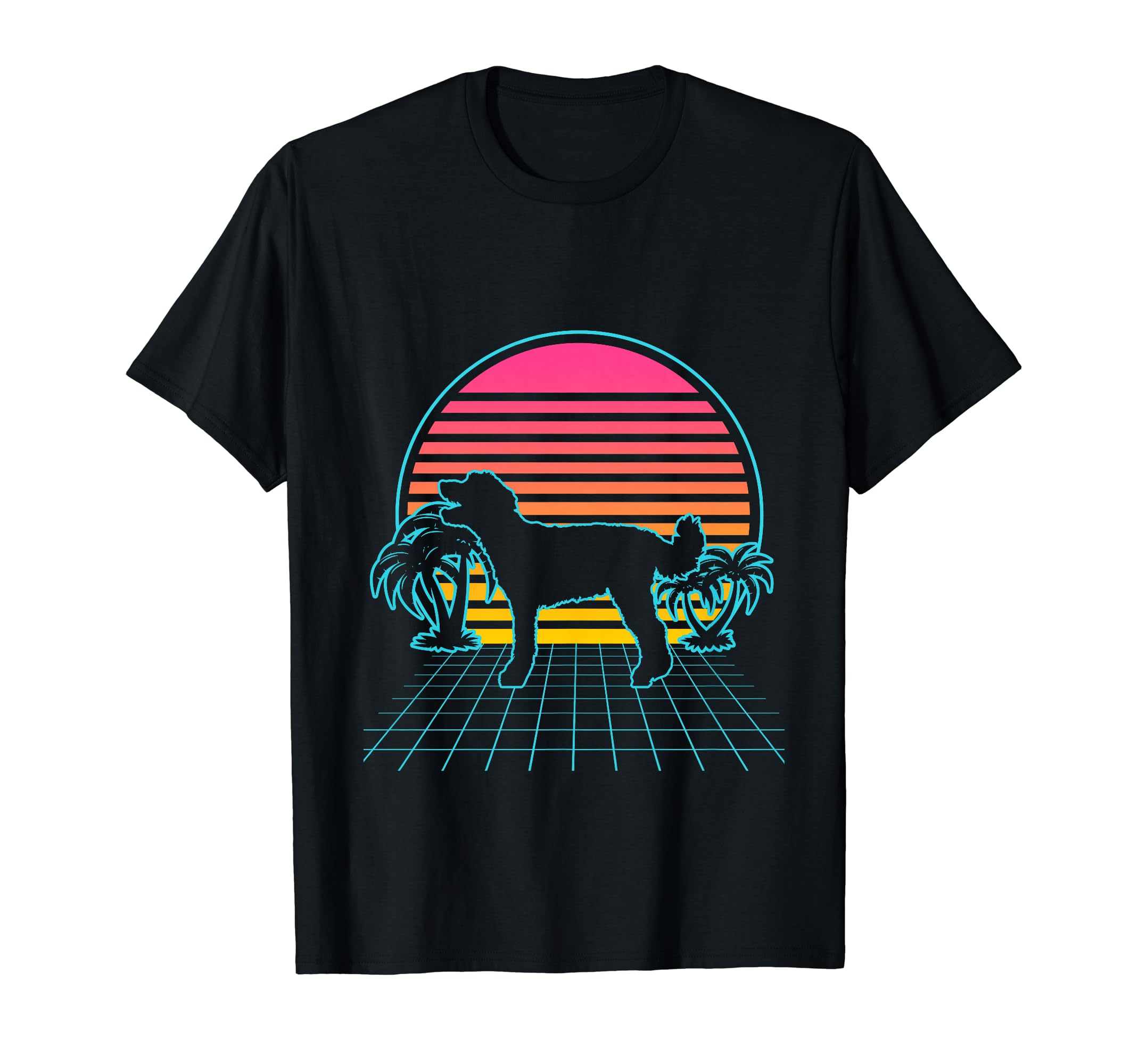 Pumi Dog Retro Vintage 80s Vaporwave Aesthetic Dog Lover T-Shirt
