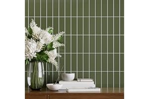 VaryPaper 20 Sheets Sage Green Peel and Stick Subway Tile Backsplash Waterproof Self Adhesive Vinyl Backsplash for Kitchen Wa