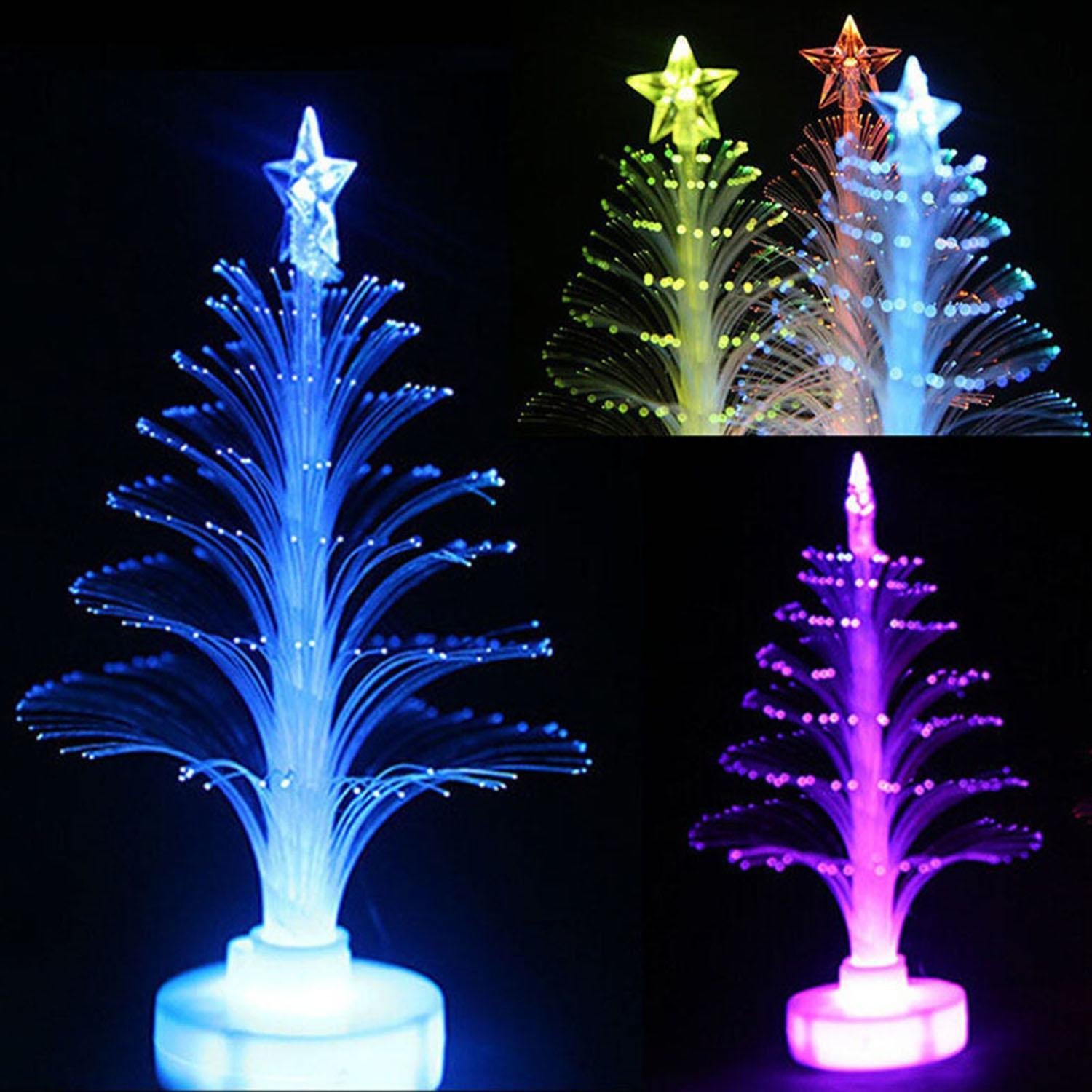 eubell LED Night Light Colorful Fiber Optic Christmas Tree Decoration Desk Table Lamp