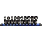 Astro Pneumatic Tool 78344 10-Piece 3/8" Drive Nano Pinless Universal Impact Sockets - Metric, Black