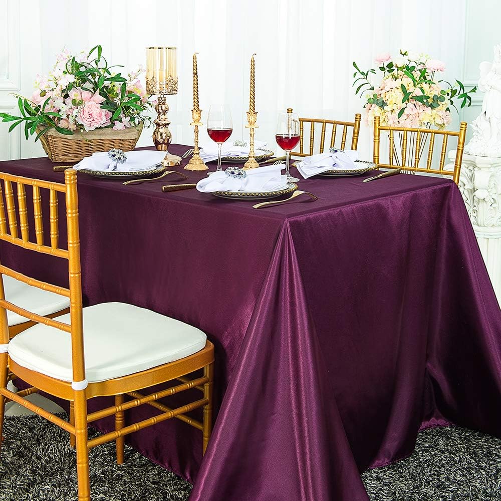 Best 108 inches round table cloth eggplant