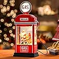 Christmas Snow Globe Lantern Santa in Gas Station with Music, Spinning Water lamp with 6H Timer, Christmas Decorations Festival Ornament for Kids