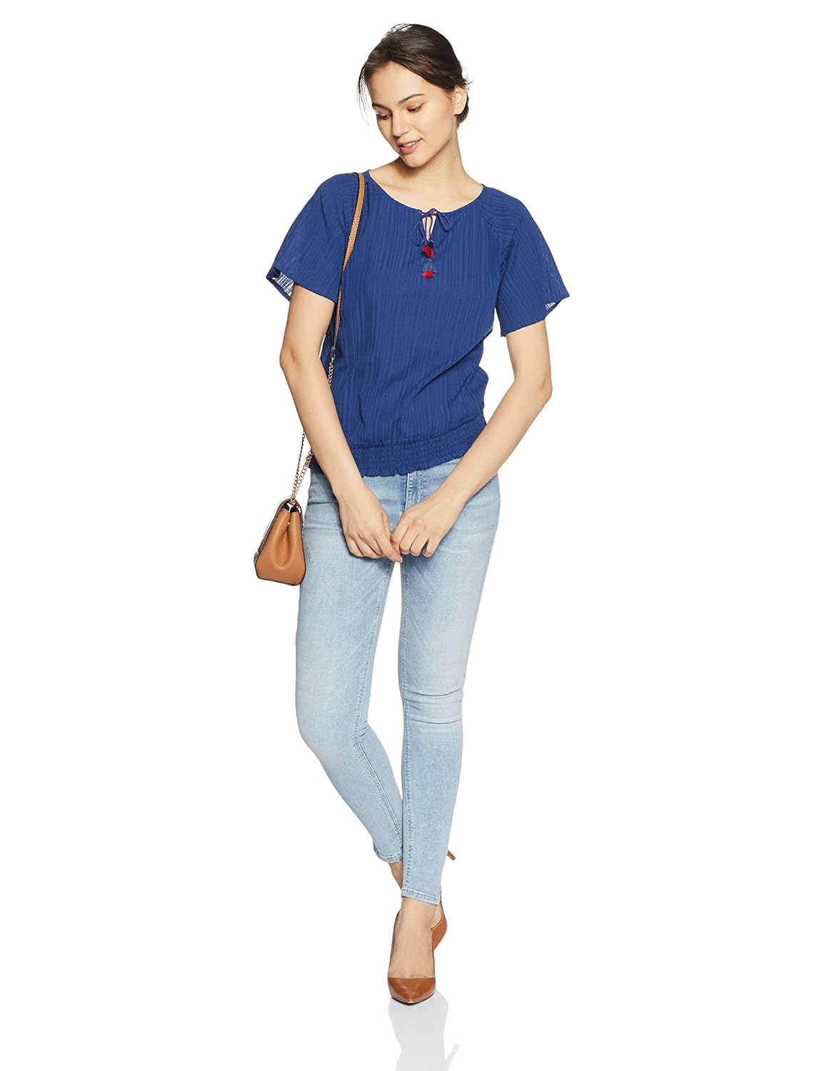 global desi women's plain regular fit top