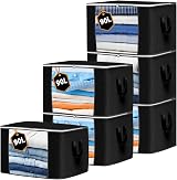 KURNI Storage Bags Clothes Organizer 6 Pack Large 90L 3 Sided Zipper