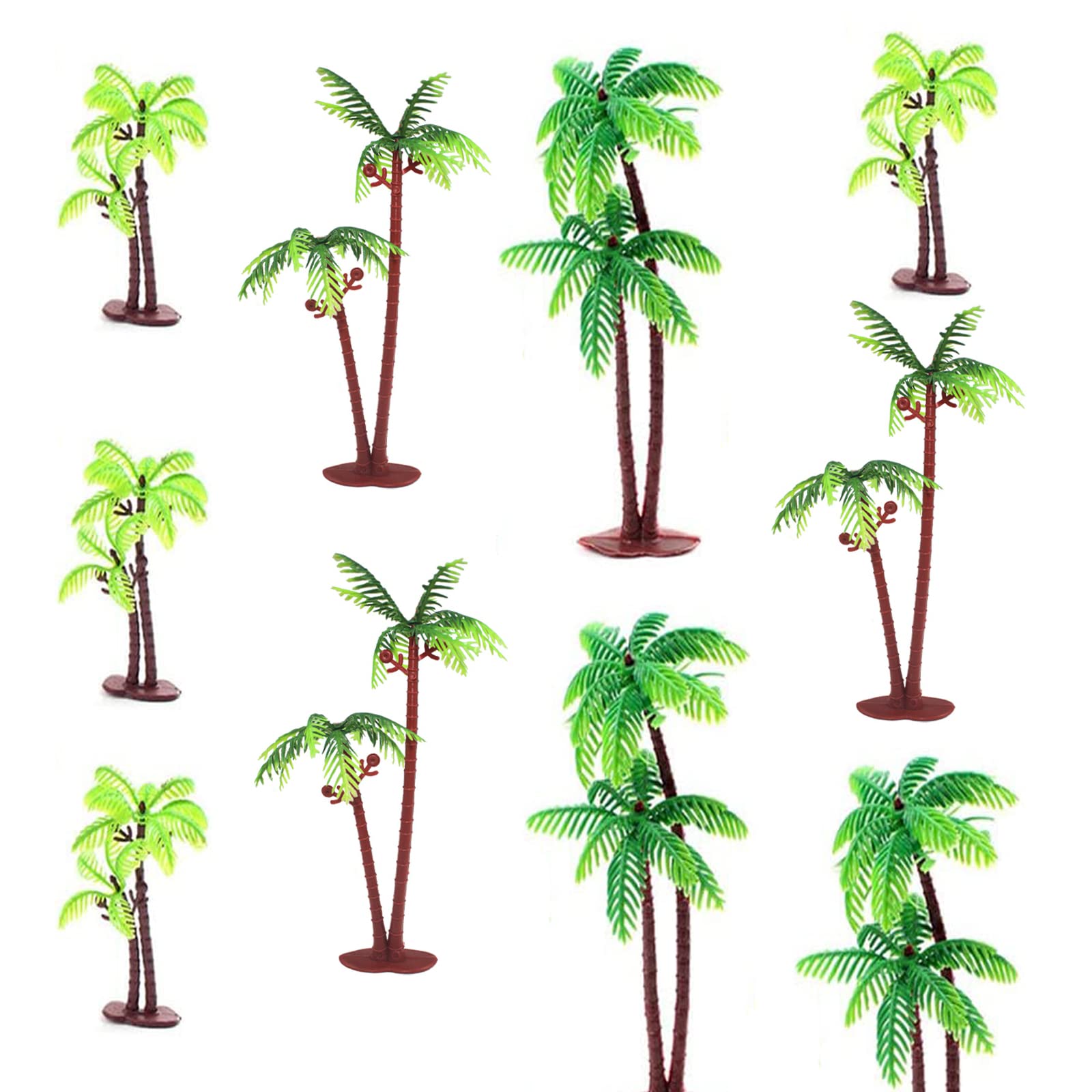 HJYZY 60 pcs Coconut Palm Tree 7cm,9cm,14cm Miniature Plant Pots Bonsai Mini Coconut Tree for Cupcake Topper, Cake Decorations, Aquarium Plants Building Model Landscape