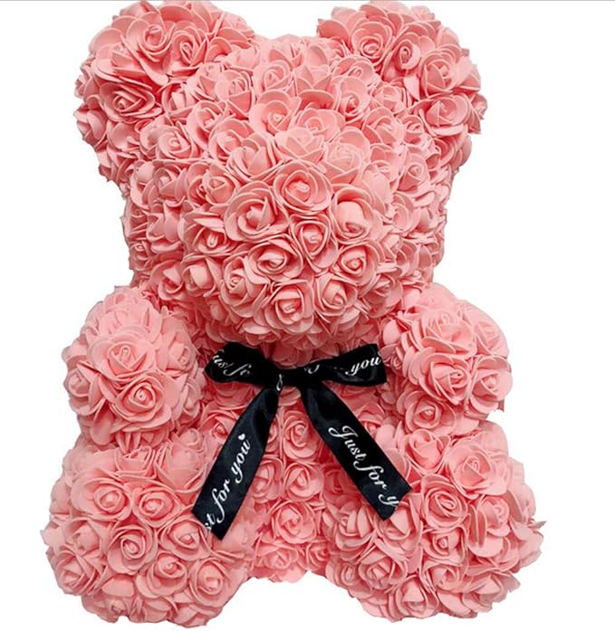 ICECTR Romantic Flower Bear DIY Artificial Foam Rose Flower