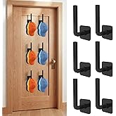 Homeager 6 Pack Hat Organizer for Baseball Caps, Durable Black Hat Hangers for Wall, Space Saving Rack for Closet Organization and Bedroom Decor, Baseball Cap Organizer, Adhesive and Drilling Mount