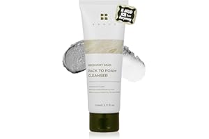 BRMUD Cardi B Cleanser Recovery Mud Pack to Foam Facial Cleanser | 2-in-1 Hydrating Korean Foaming Cleanser Face Wash for Pore Reduction, Sebum Control & Makeup Cleansing | Clay Mask (3.72 fl oz)