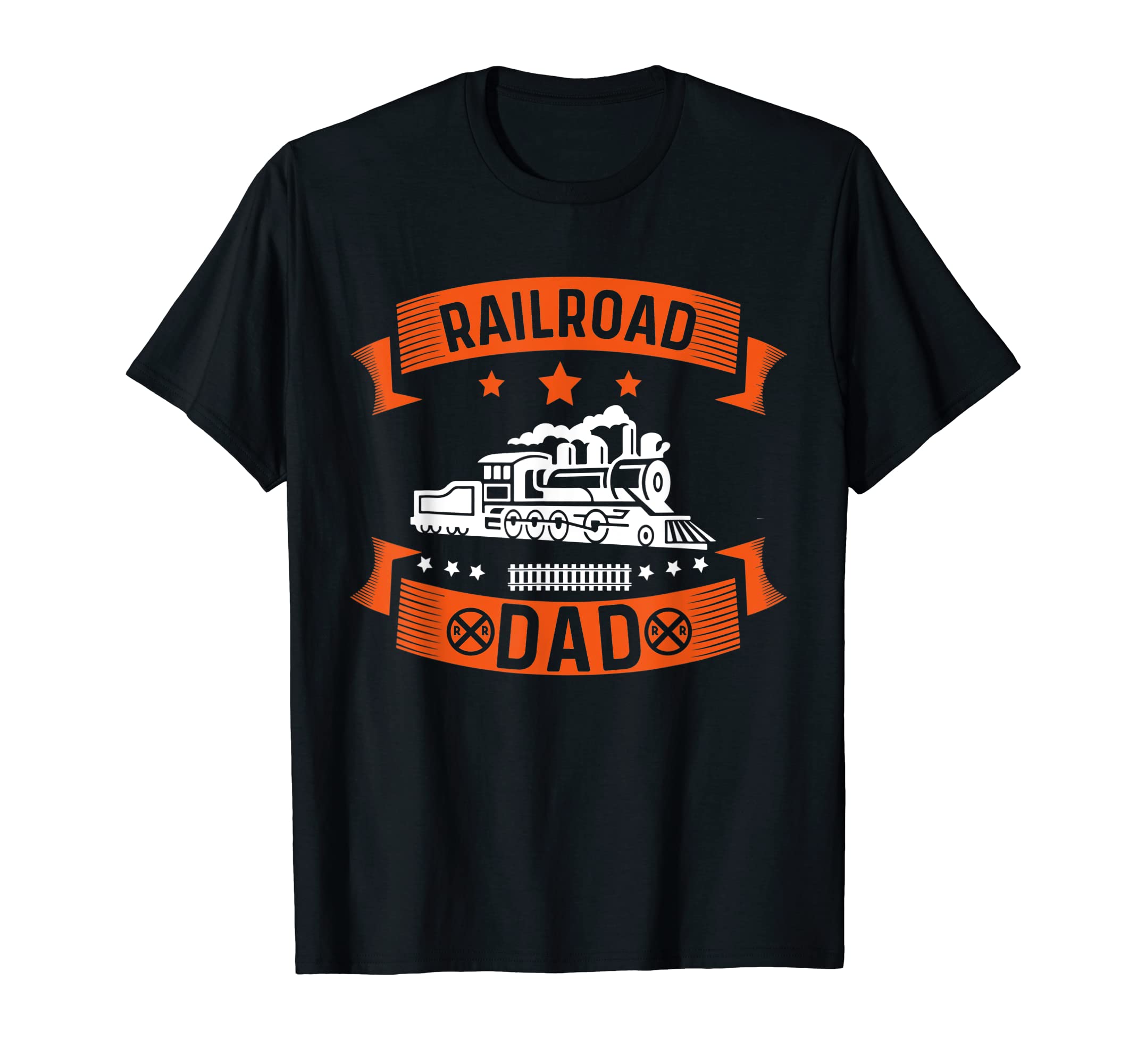 Mens Railroad Dad Model Train Railroad Worker Conductor Engineer T-Shirt