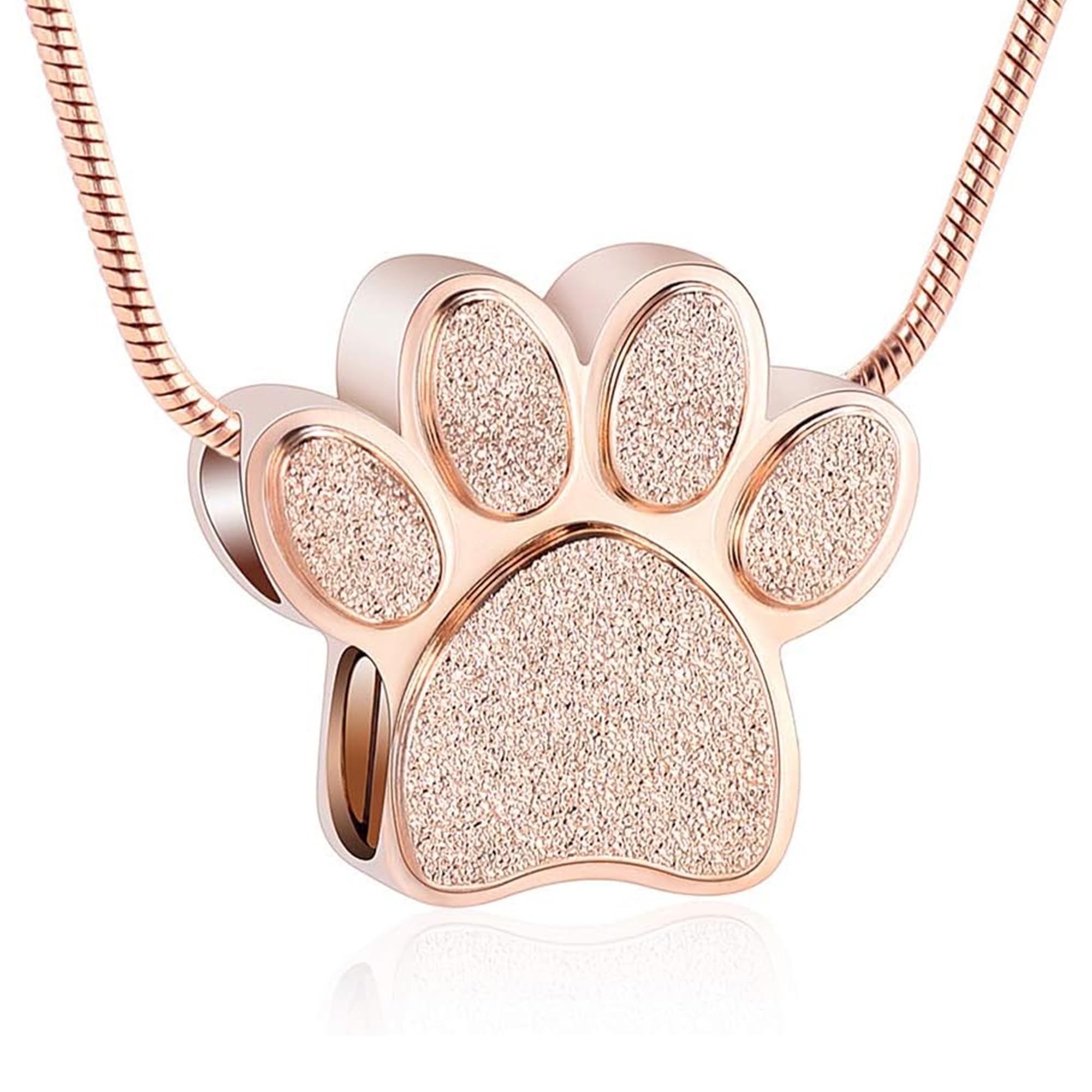 VCCWYQK Paw Print Urn Necklace for Ashes for Cat Dog Cremation Jewelry for Ashes Urn Necklace Keepsake Jewelry for Man/Women Ashes Memorial Gifts