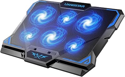 LIANGSTAR Laptop Cooling Pad 6 Fan Blue LED 15.6-17 Inch Cooler