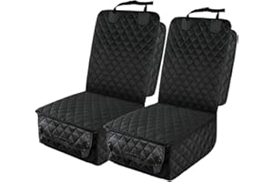 PETICON 2 Pack of Waterproof Front Seat Car Cover, Full Protection Dog Car Seat Cover with Side Flaps, Nonslip Scratchproof F