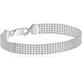 Amazon Collection Sterling Silver Five-Row Shot Bead Chain Bracelet
