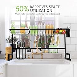 SOLEDI Dish Drying Rack Over The Sink, 2 Tier Large