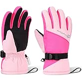HIGHCAMP Kids Waterproof Winter Gloves 3M Thinsulate with Reflector for Boys Girls Snow Ski Riding