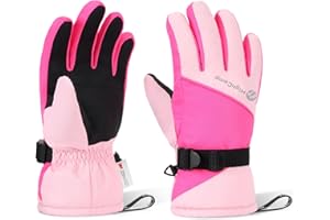 HIGHCAMP Kids Waterproof Winter Gloves 3M Thinsulate with Reflector for Boys Girls Snow Ski Riding