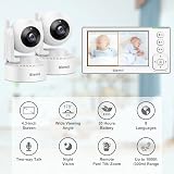 Blemil Upgrade Baby Monitor 29H Battery 4.3 Inch IPS Split Screen 2 Cameras view 2