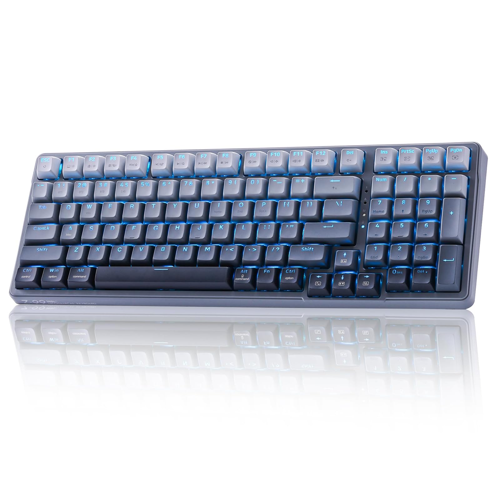 e元素Z-99 ワイヤレス ゲーミングキーボード 銀軸 Bluetooth/有線/2.4G 無線メカニカルキーボード テンキー付き ホットスワップ
