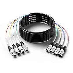 PRORECK 50ft Snake Cable, 4-Channel Shielded Audio