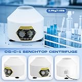 CGOLDENWALL Lab Centrifuge 6x20ml 4000rpm 60min Timer 1790xg RCF Transparent Lid view 6