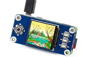 UEEKKOO 1.3inch IPS LCD Display HAT Compatible with Raspberry Pi 5/ 4B/3B+/3B//A+/Zero W/WH/Zero 2 W/Pico/Pico 2W, etc. 240 x 240 Pixels, SPI Interface, with Embedded Controller