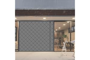 WochiTV Magnetic Thermal Insulated Door Curtain Fits Door Size 74" x 80", Durable Waterproof Cloth, Weatherproof, Windproof, Reduce Noise, Side Opening, Gray