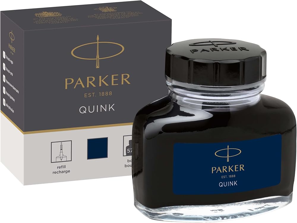 Parker Fountain Pen Ink Bottle Blue-Black QUINK 57 ml
