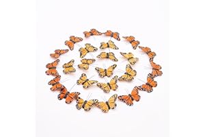 REESEVEN 24pcs Monarch Butterflies Monarch Butterfly Decorations Kit with Clip for Dia de Los Muertos Decorations Halloween Decorative Butterflies Handmade Feather Butterfly - 2.25 inch KP06C