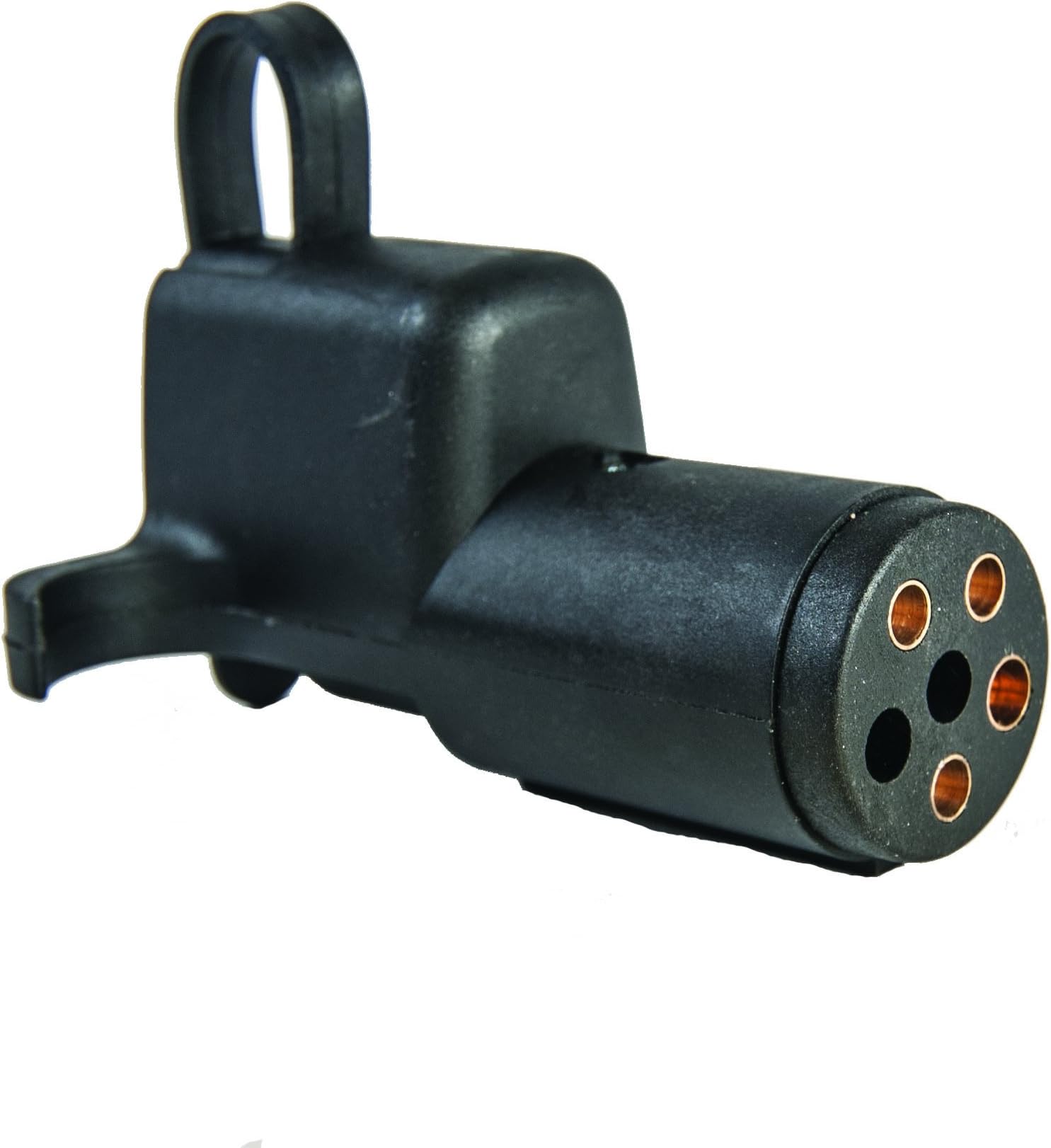 6-Way Round Pole To 4-Way Flat Trailer Adapter with Dust Cover