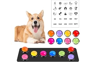 EYIW Dog Buttons for Communication, 30 Second Record & Clear Playback, Pet Sticker Complimentary, Training Your Dog/Cat to Talk, Talking Pet Buttons, Teach Pet to Talk & Training Games,Funny Gifts（8-Pack）