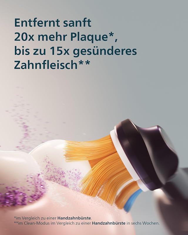 Sonicare Next-Generation DiamondClean 9000 elektrische Zahnbürste - intelligentes Feedback zur Putzabdeckung, intelligente Andruckkontrolle und 21 Einstellungen, Satin-Lila, HX9214/85