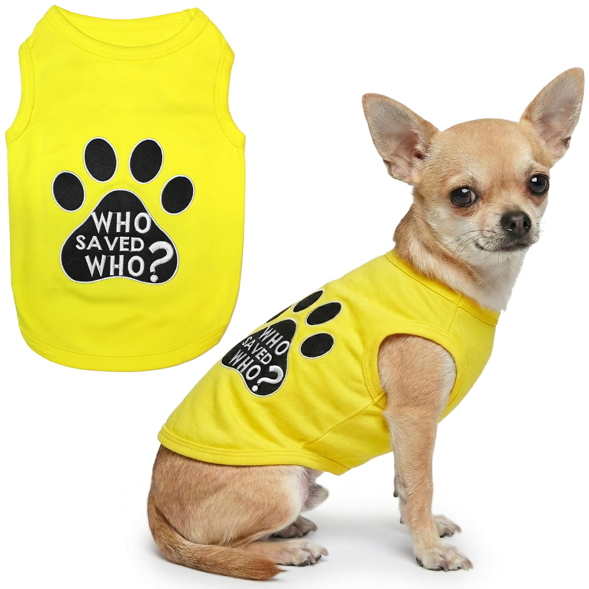 Parisian Pet Who Saved Who? T-Shirt, Small