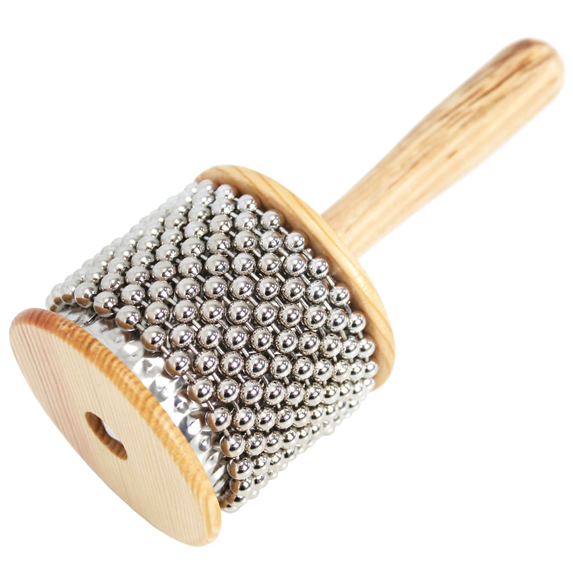 A-Star AP6101 Small Wooden Beaded Cabasa Afuche Shaker, Brown